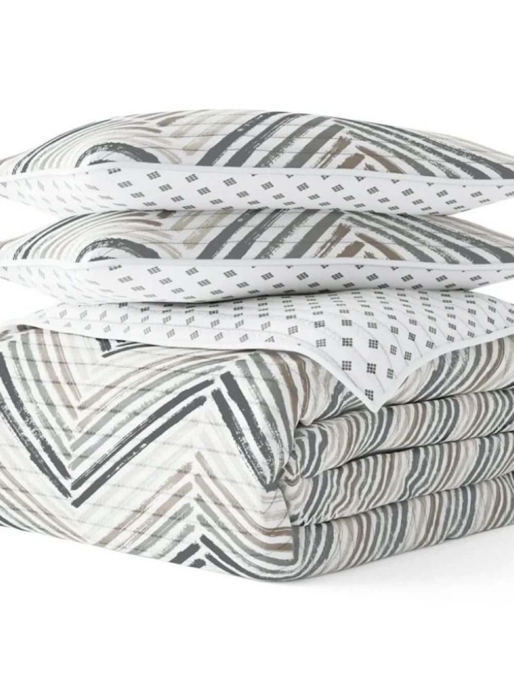 King & Cal King 3-piece quilt and sham pillows reversible pattern super soft set